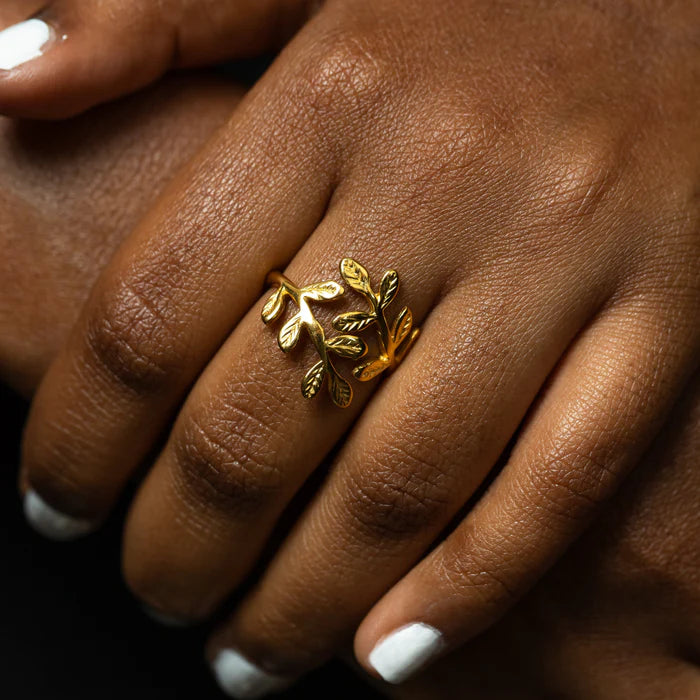 Bague feuille d’olivier de Palestine